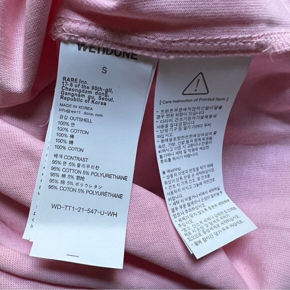 WE11DONE PINK Patched Mirror T-Shirt Size S - Picture 5 of 13
